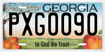 GA license plate PXG0090