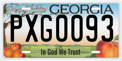 GA license plate PXG0093