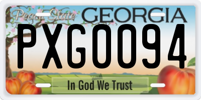 GA license plate PXG0094