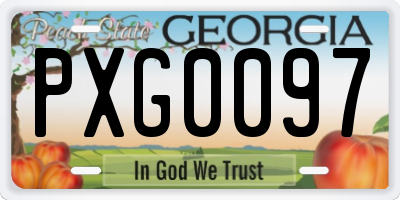 GA license plate PXG0097