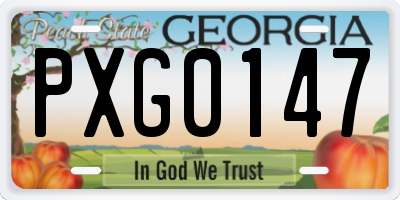 GA license plate PXG0147