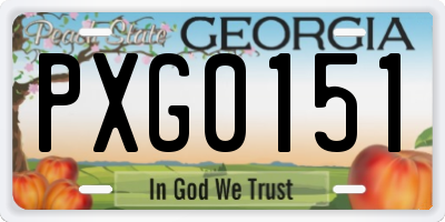 GA license plate PXG0151