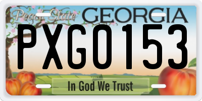 GA license plate PXG0153