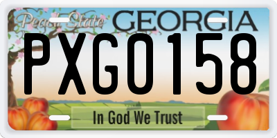 GA license plate PXG0158