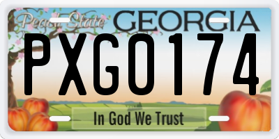 GA license plate PXG0174