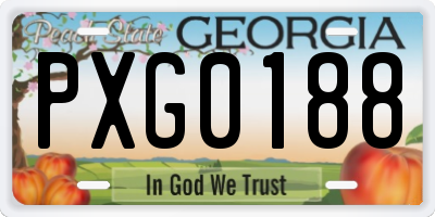 GA license plate PXG0188
