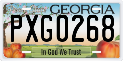 GA license plate PXG0268