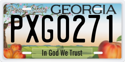 GA license plate PXG0271
