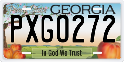 GA license plate PXG0272