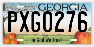 GA license plate PXG0276