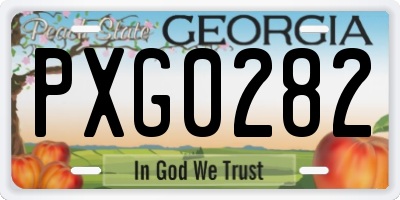 GA license plate PXG0282