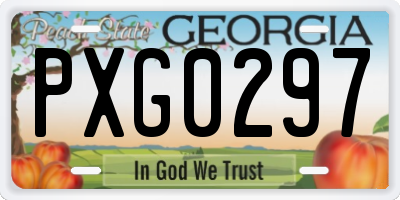 GA license plate PXG0297