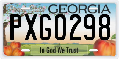 GA license plate PXG0298