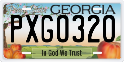 GA license plate PXG0320