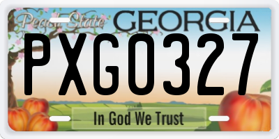 GA license plate PXG0327