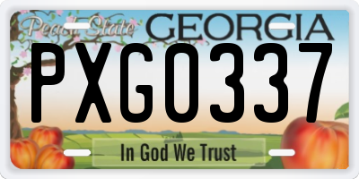 GA license plate PXG0337