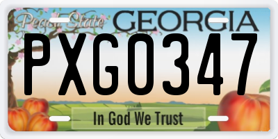 GA license plate PXG0347