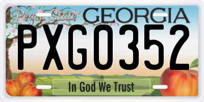 GA license plate PXG0352