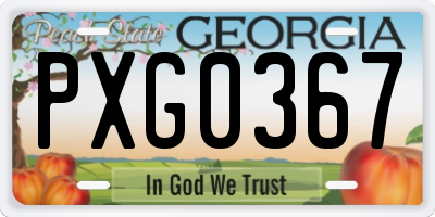 GA license plate PXG0367