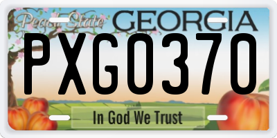GA license plate PXG0370
