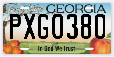 GA license plate PXG0380