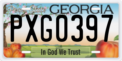 GA license plate PXG0397