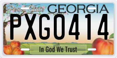 GA license plate PXG0414