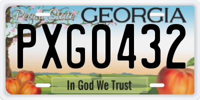 GA license plate PXG0432