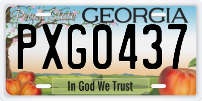 GA license plate PXG0437