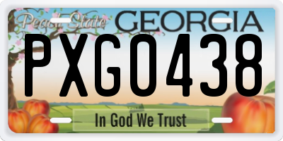 GA license plate PXG0438