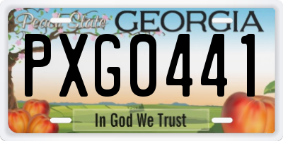 GA license plate PXG0441
