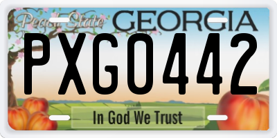GA license plate PXG0442