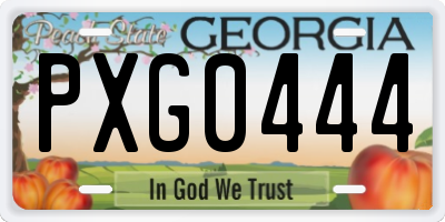 GA license plate PXG0444