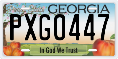 GA license plate PXG0447