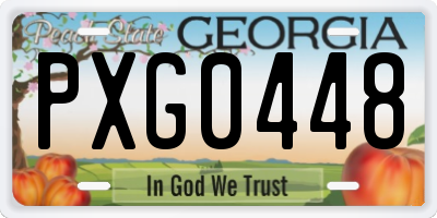 GA license plate PXG0448