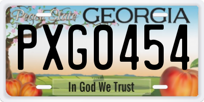 GA license plate PXG0454