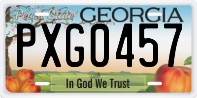 GA license plate PXG0457