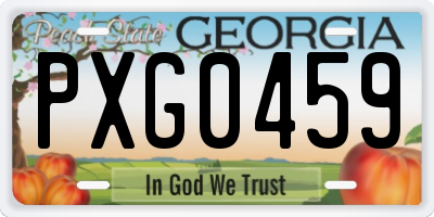 GA license plate PXG0459