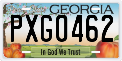 GA license plate PXG0462