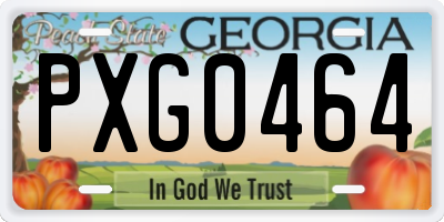 GA license plate PXG0464