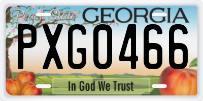 GA license plate PXG0466