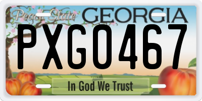 GA license plate PXG0467