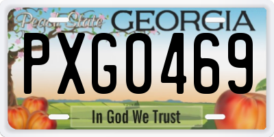 GA license plate PXG0469