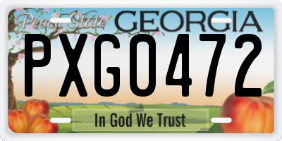 GA license plate PXG0472