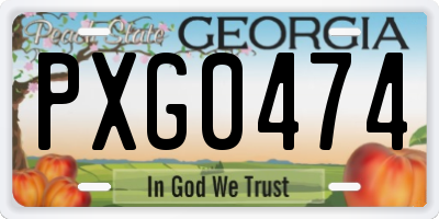 GA license plate PXG0474
