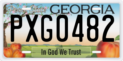GA license plate PXG0482
