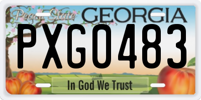 GA license plate PXG0483