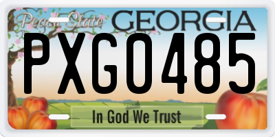 GA license plate PXG0485