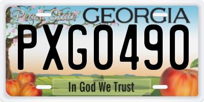 GA license plate PXG0490