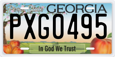 GA license plate PXG0495